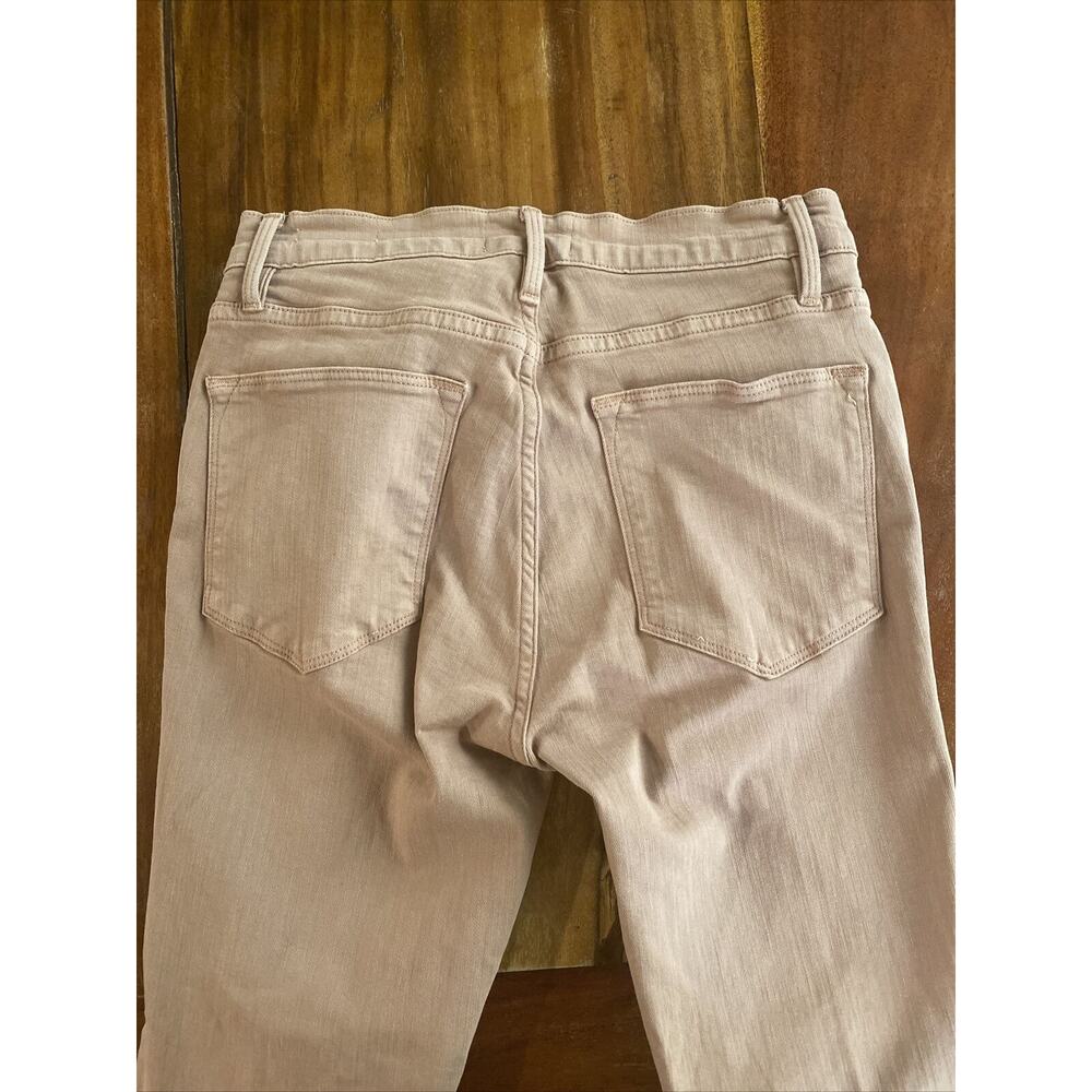FRAME Le High Skinny White Raw-Hem Edge Jeans Size 26, dusty rose, Tiny Pen Mark - Picture 9 of 14